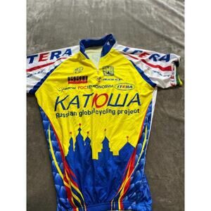 Team Katusha Cycling Shirt Jersey One Size yellow Russian Global Cycling project